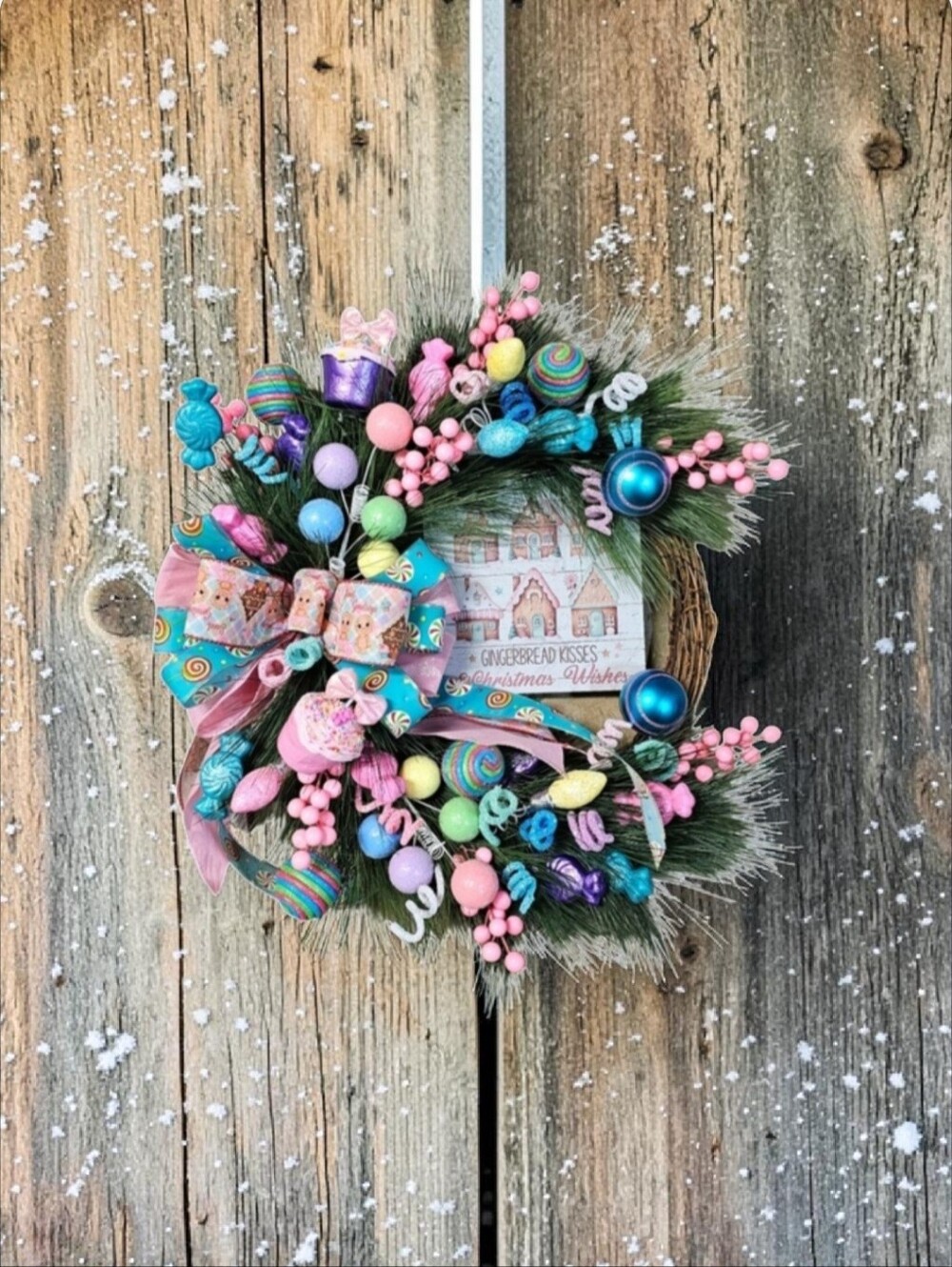 Whimsical candyland Christmas wreath